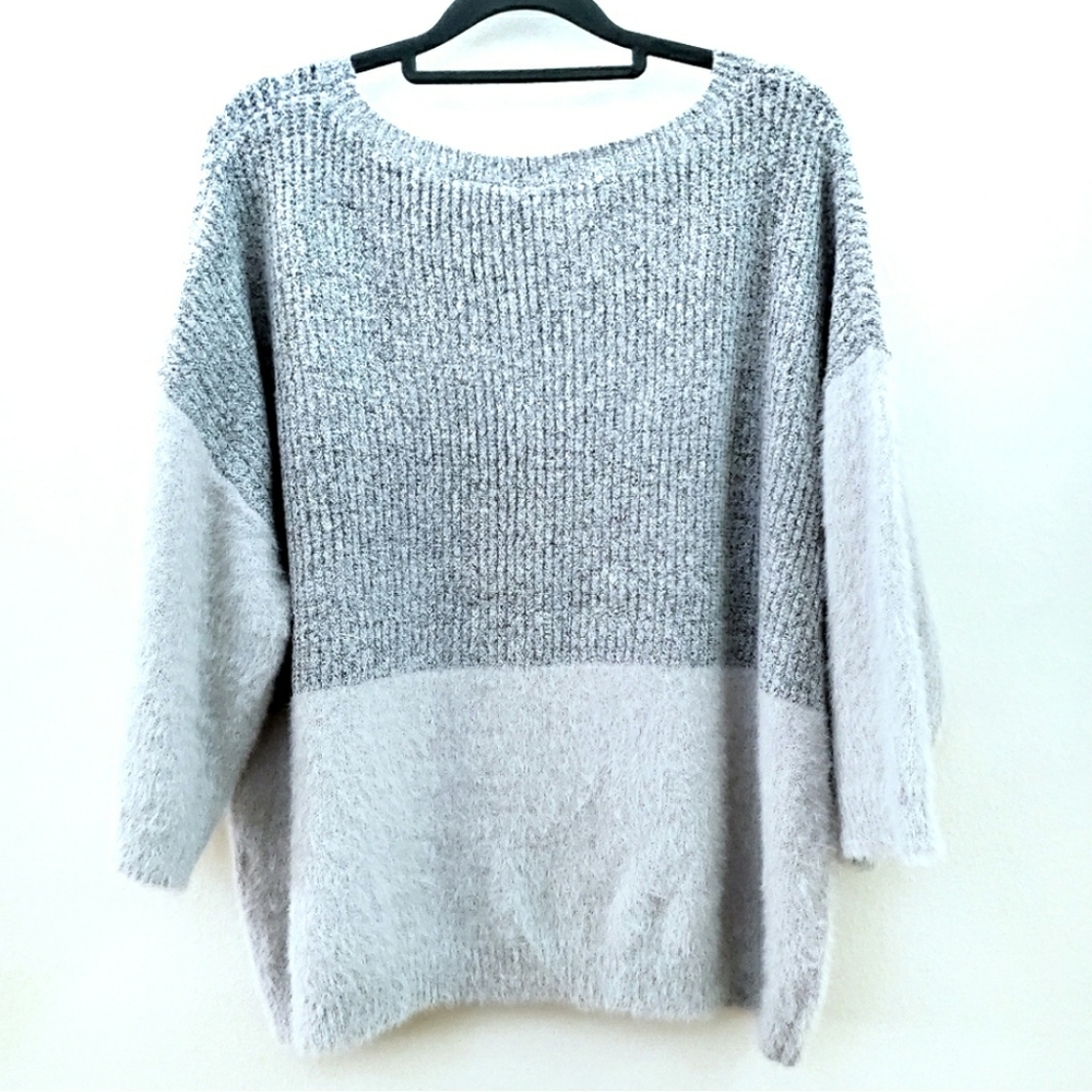 NWT Belldini | Soft Gray Dropped Shoulder Sweater - Picture 4 of 8